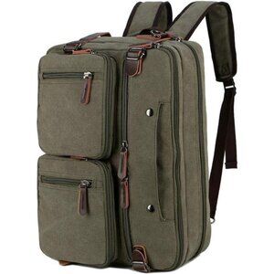 Convertible Briefcase Backpack 17 Inch Green
